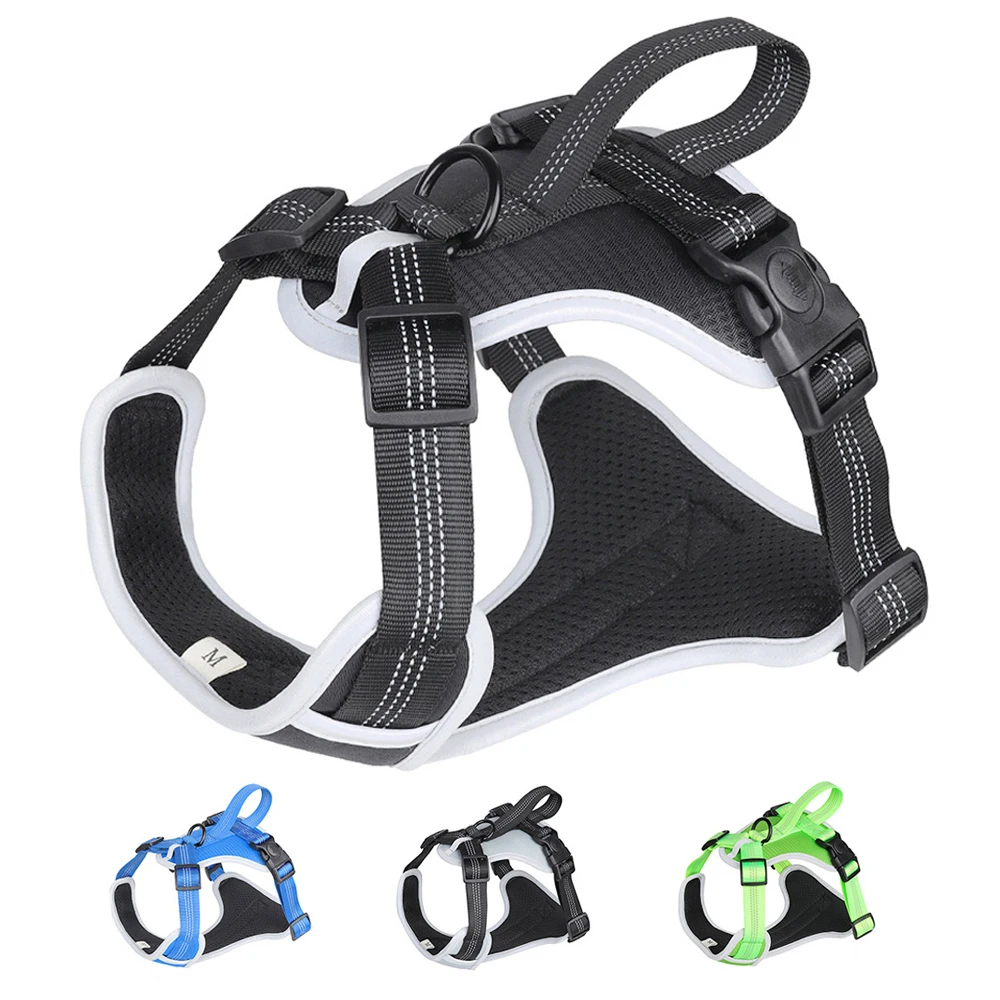 

2022 New Pet Dog Harness No Pull Fabric Breathable and Reflective Soft Chest Strap Vest Harness For Small Medium Large Dogs
