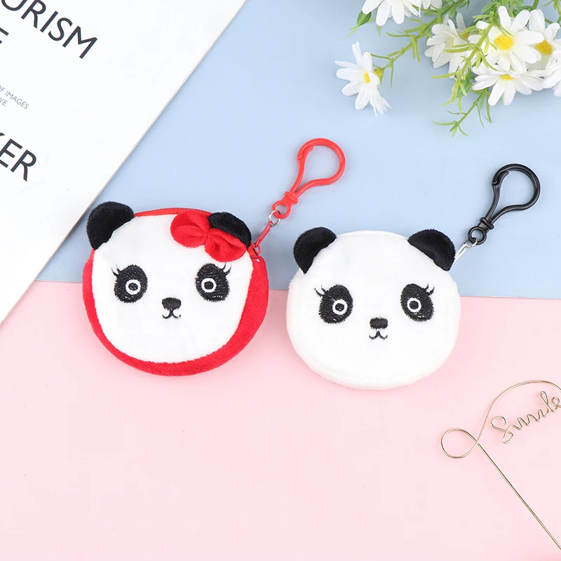 

Cartoon Panda Coin Purse Plush Money Change Pouch For Girls Zipper Wallet Key Headphone Bag Birthday Gift