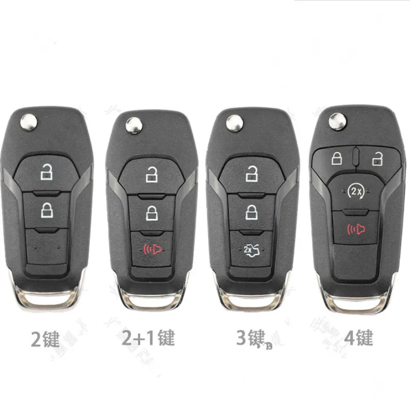 

Складной чехол DAKATU для автомобильного ключа с кнопкой 2/3/4, чехол для Ford Focus Fusion Mk2 Mk7, Ranger Explorer, HU101 Blade