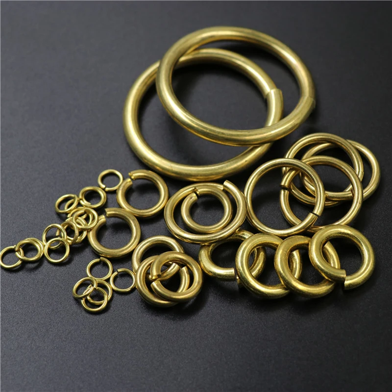 

20Pcs Solid Brass Open O Ring Seam Round Jump Ring Garments Shoes Leather Jewelry Repair Connectors 9mm,10mm,12mm