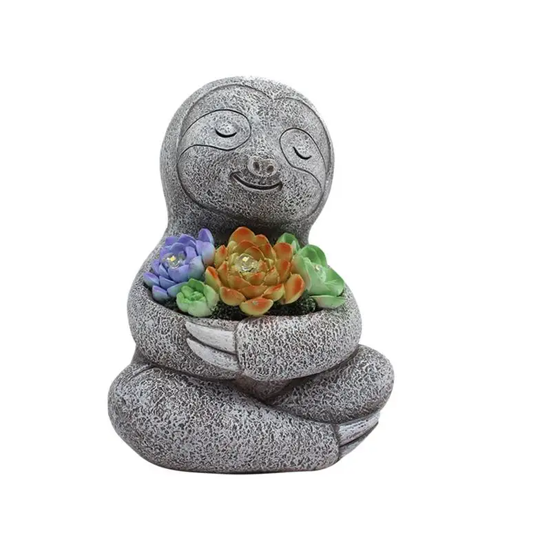 

Sloth Garden Statue Animal Succulent Ornaments Solar Lights Garden Landscape Decorations Garden Art For Patio Lawn Yard