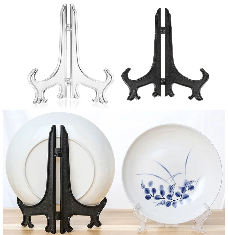 

5Pcs Portable Easels Plate Holders Picture Frames Photo Pedestal Display Stand Holder Acrylic Bowl Dish Rack Tray Home Organizer
