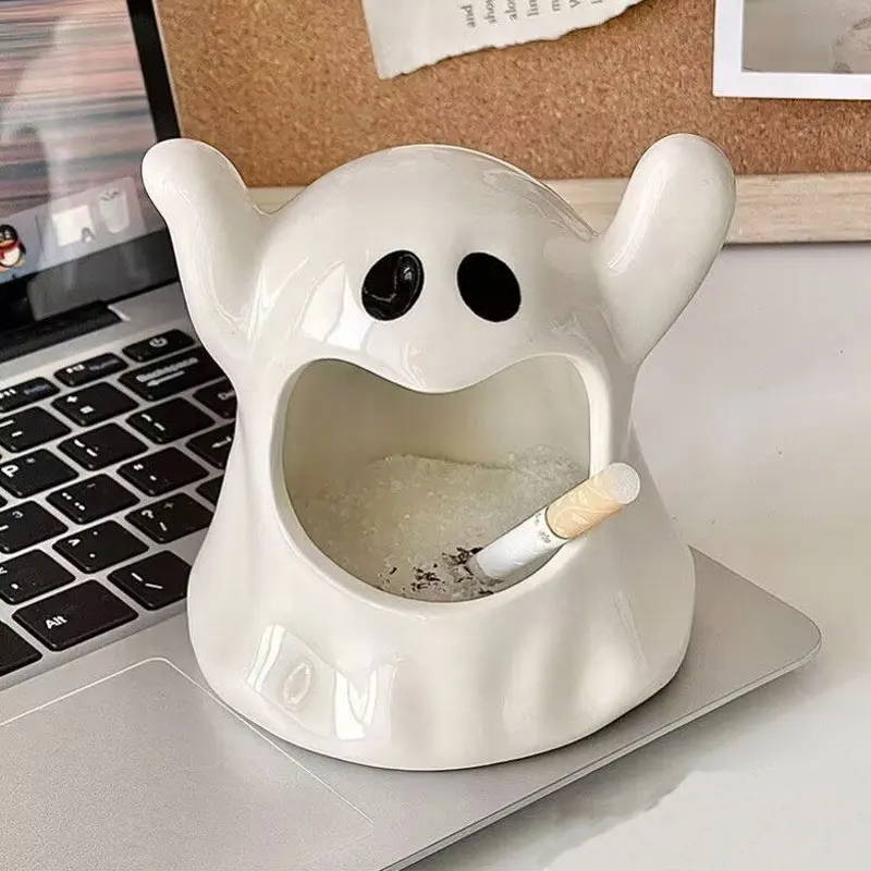 

Cute Ashtray Ceramic Household Living Room smoking accessories Capacity Anti Fly Ash Large Ashtray Gift for Boyfriend