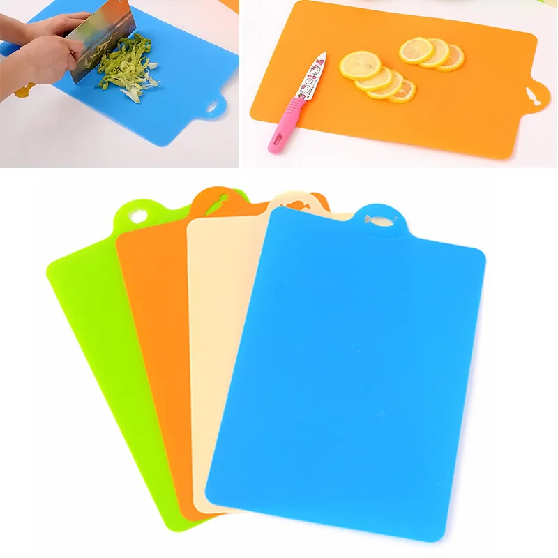 

New 21.5*32.5cm Cutting Board Kitchen Cooking Tools Flexible PP Plastic Non-slip Hang Hole Food Slice Cut Chopping Block