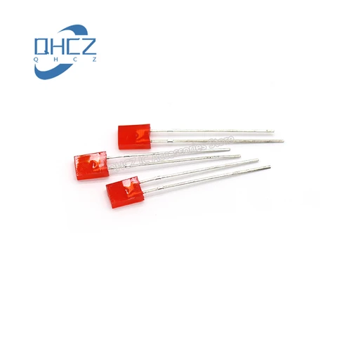 100 шт. 2x5x7 красный свет 2*5*7 красный свет Бесконечность светодиодный светоизлучающий диод квадрасветильник световой индикатор с длинным контактом