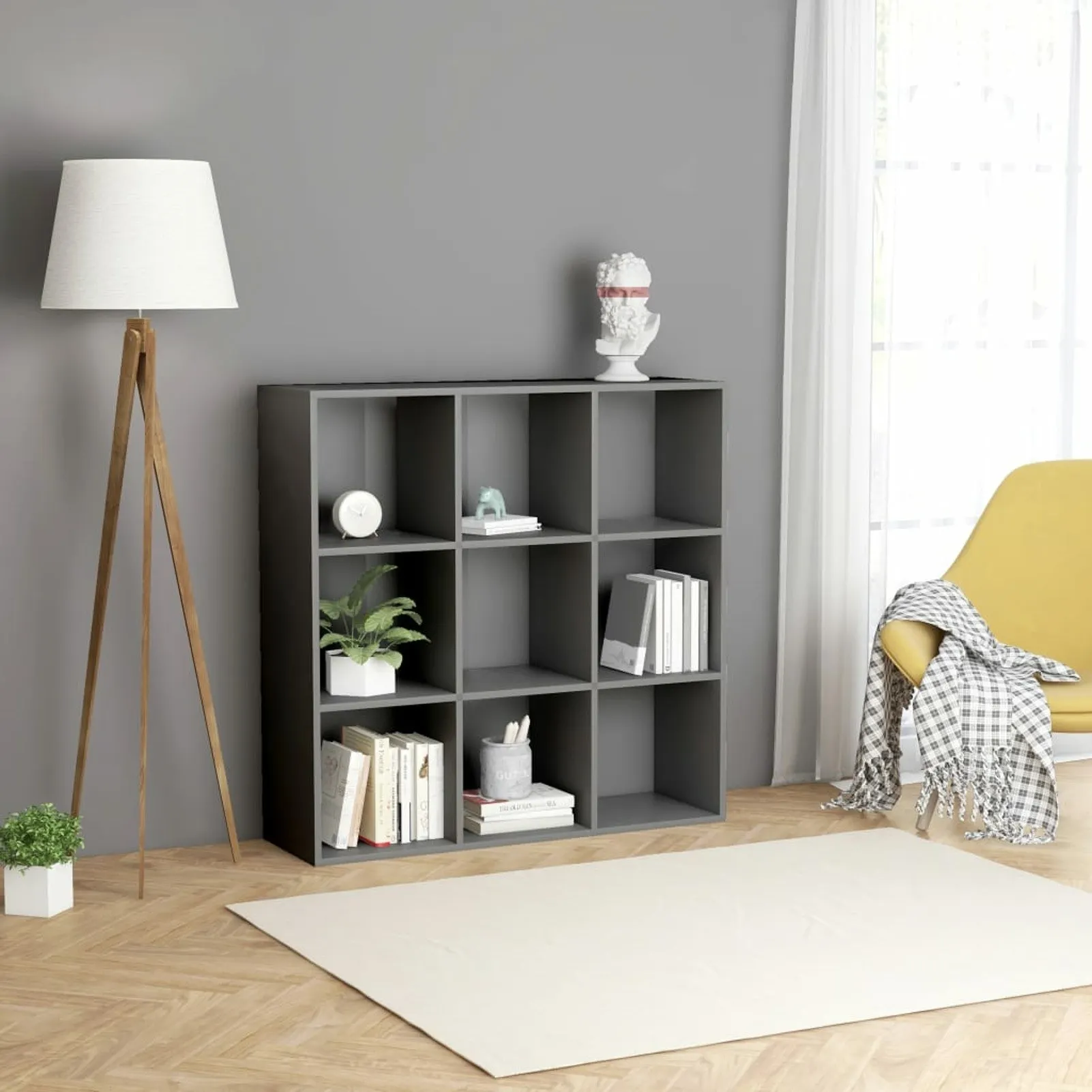 

Book Cabinet Gray 38.6"x11.8"x38.6" Chipboard