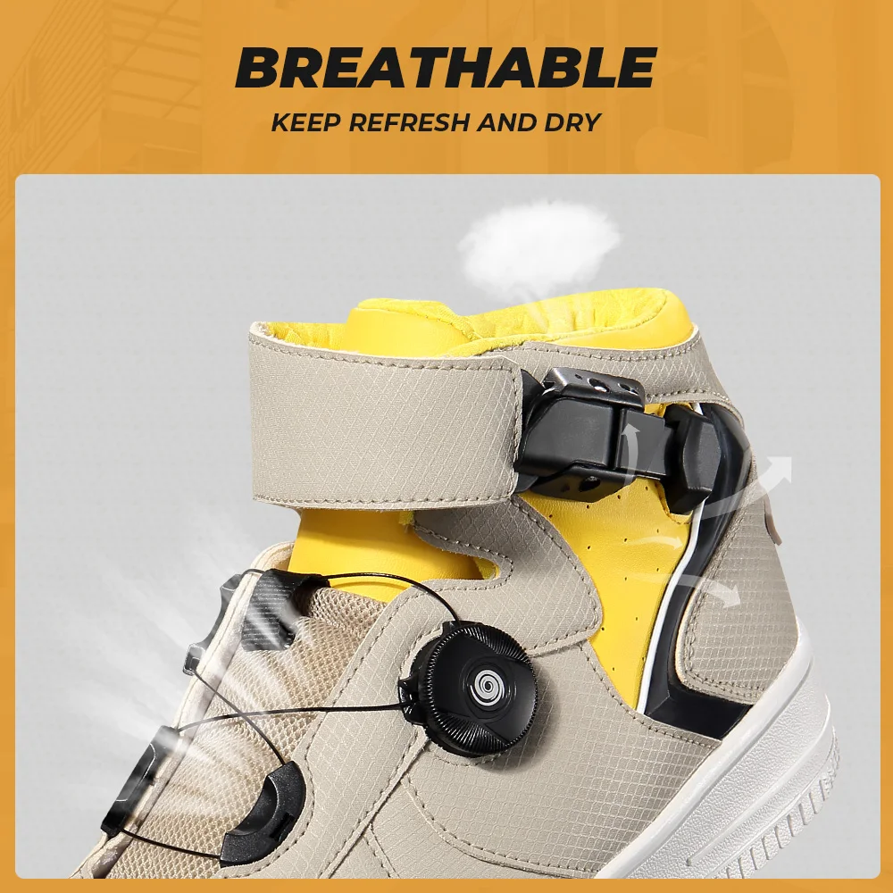 Мужские мотоциклетные ботинки дышащие боты из микрофибры повседневная обувь на