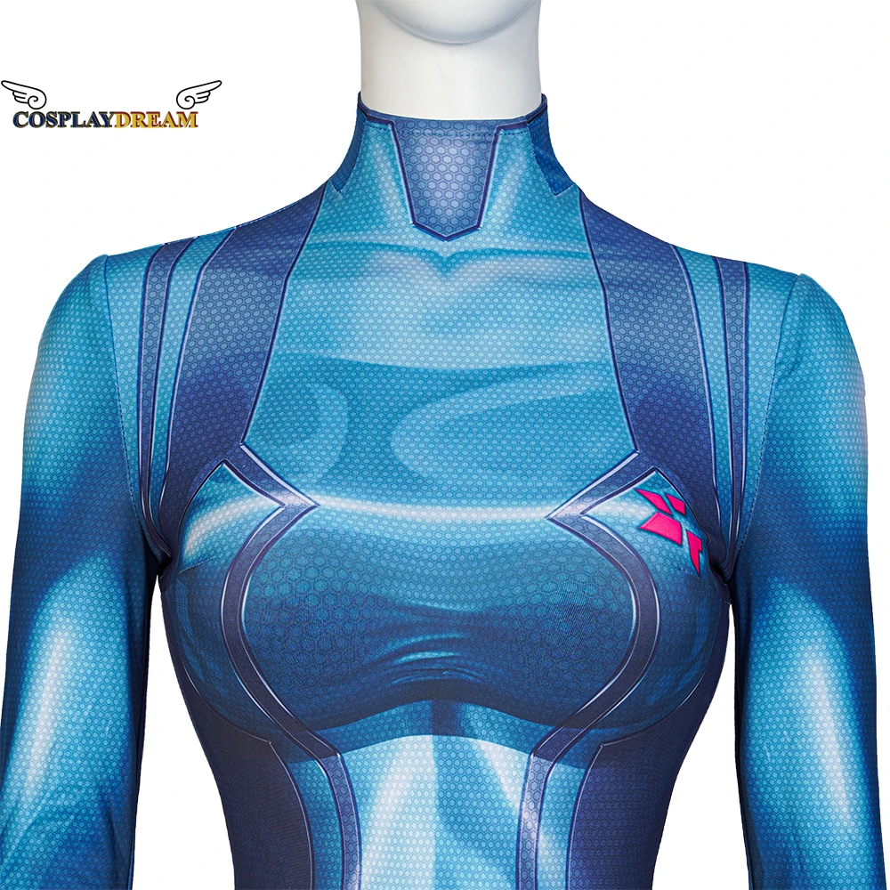 Игровой костюм для косплея Метроид страх Самус Аран супергероя зентай спандекс