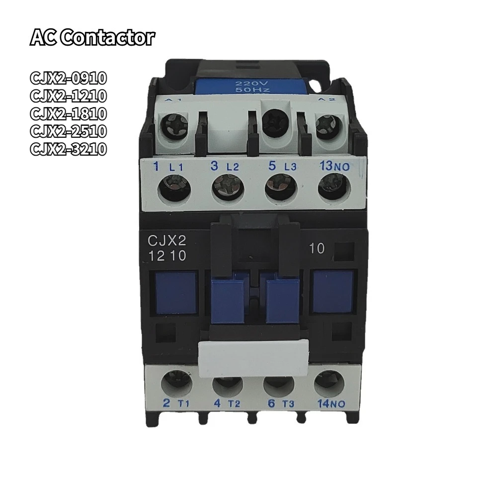 

Power Contactor 220v 380V Three-phase Din Rail Single Phase with Coil AC 50/60HZ 3P+1NO NC CJX2-1810 0910 1210 2510 3210 LC1 18A