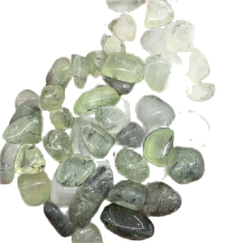 

Natural Green Prehnite Crystal Gravel Tumbling Stone Home Aquarium Decoration