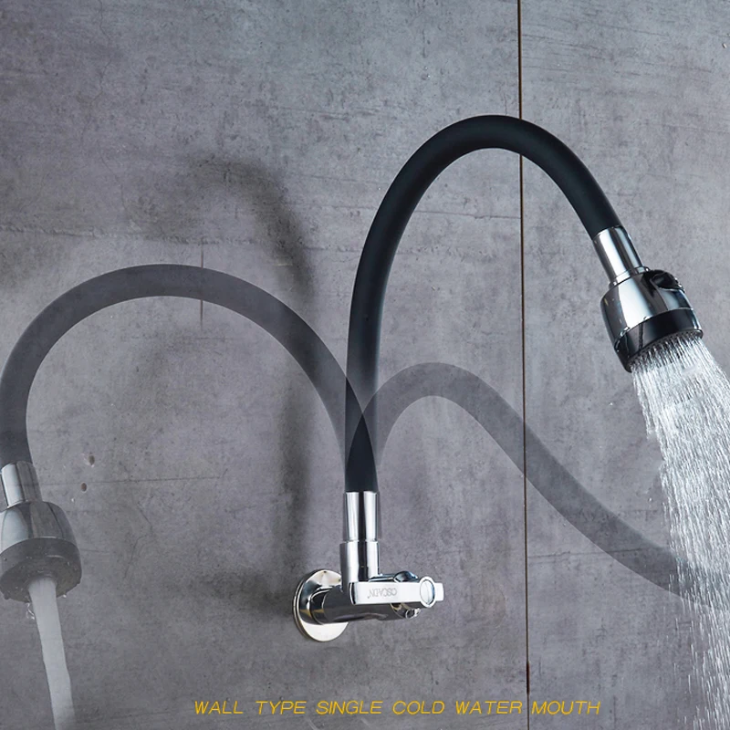 

Flexible Direction Rotating Kitchen Faucet Deck Mount Cold Water Faucet Colorful Single Handle One Hole Tap Free Shipping