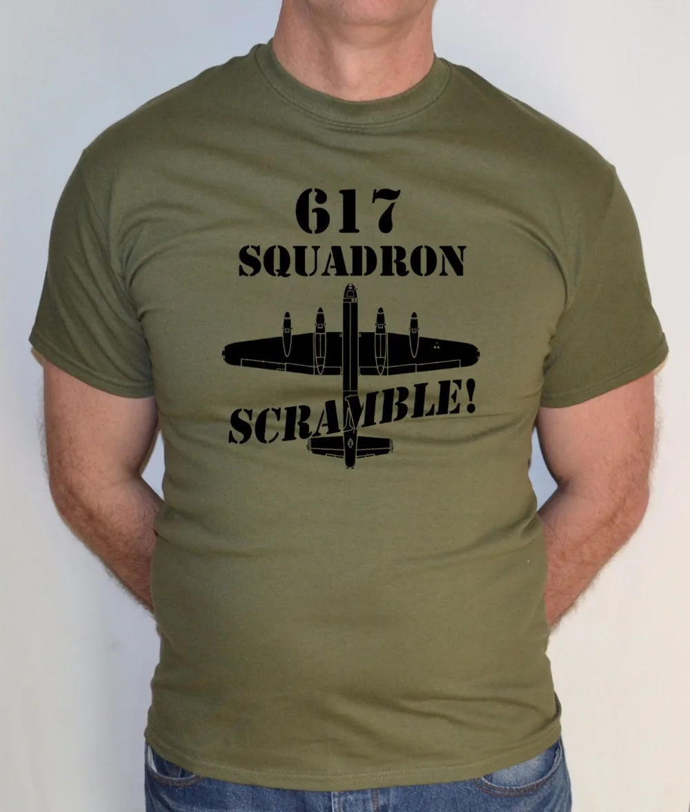 

New Summer Men Hot Sale Fashion Short Sleeves Male Basic Tops Tees 617 Squadron Cramble Dambusters Airplane Flight Ww2 Fun Tees