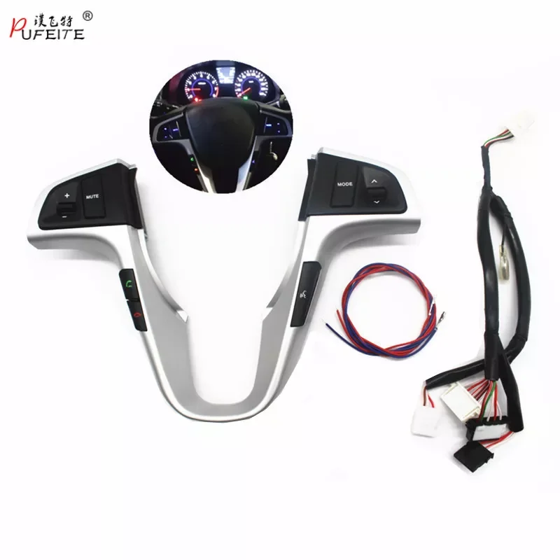 

PUFEITE steering wheel button For Hyundai VERNA SOLARIS Steering wheel audio volume music control button switch