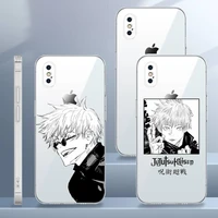japanese jujutsu kaisen anime phone case transparent soft for iphone 12 11 13 7 8 6 s plus x xs xr pro max mini