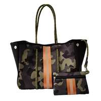 ladies camo tote bag large neoprene handbag shopping shoulder purse for women shipping from georgia warehouse domil1862