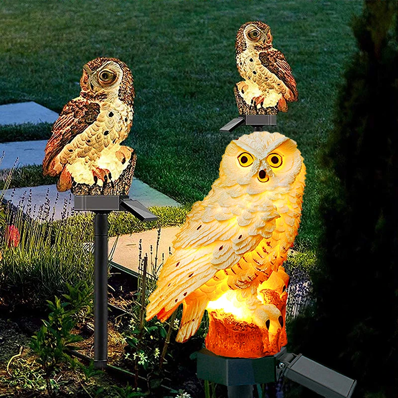 

Solar Garden Light Peculiar Owl Outdoor Waterproof LED Lawn Lamp For Garden Decoration Unique Ornament Solar Powered Lamp Post