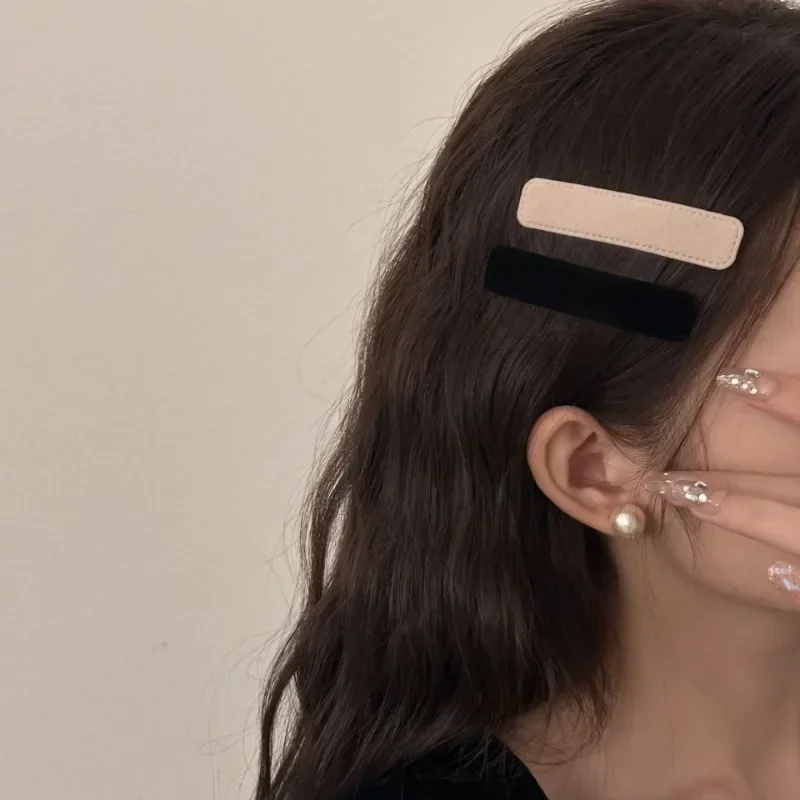 Элегантные однотонные бархатные заколки для волос BB заколка девочек женщин