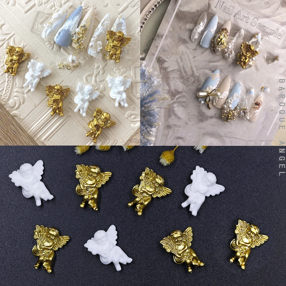 

10pcs Baroque Angel Baby Nail Art Decorations Retro Nail Charms Jewelry 3D Handmade Craft / Manicure Design Accessories 14*18mm