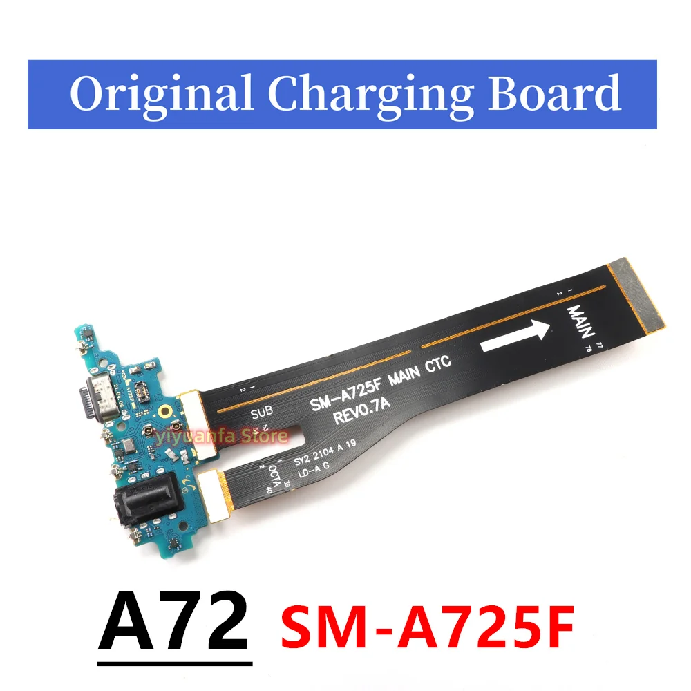Оригинал для Samsung Galaxy A72 A725 SM-A725F USB Micro Зарядное устройство Док-станция коннектор материнская плата гибкий кабель