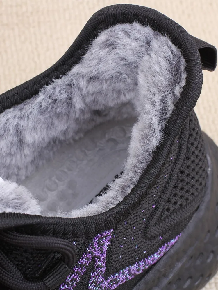 Old Beijing Cloth Shoes Men's Cotton Winter Fleece-lined Sports Casual Slip-on Versatile Light Bottom Non-Slip Wa...