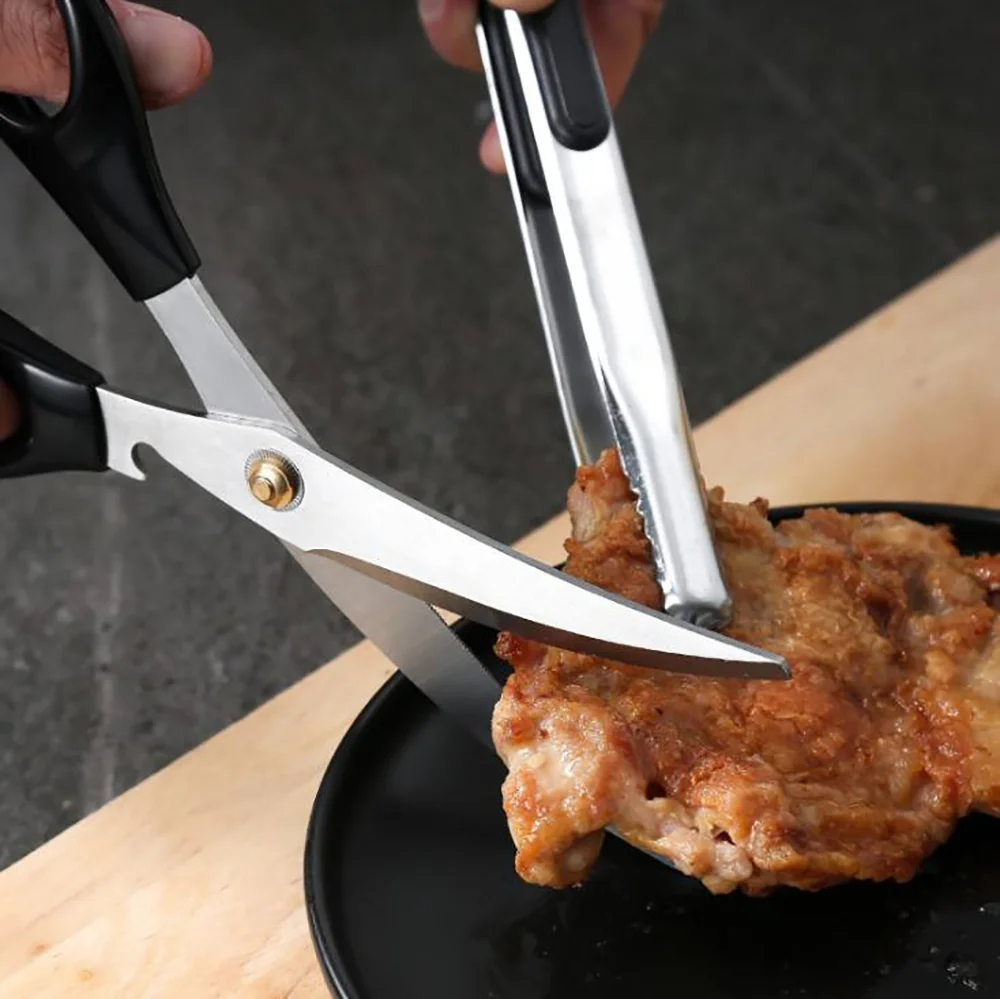 

kitchen accessories Stainless Steel Kitchen Shears Meat Vegetable Chicken Bone Scissor BBQ Shears Multi-Purpose