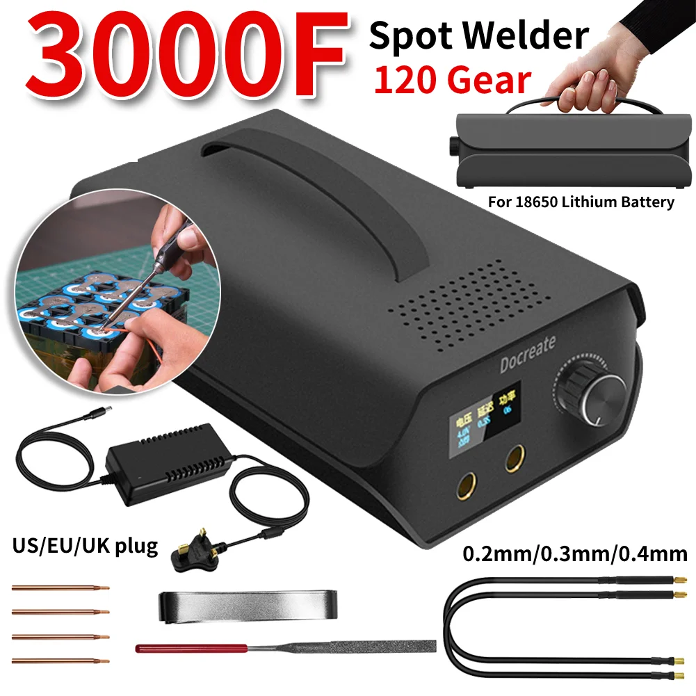 

Electric Welders Spot Welder 120Gear Welding Machine 3000F Farah Capacitor For 18650 Lithium Battery Digital Display Spot Welder