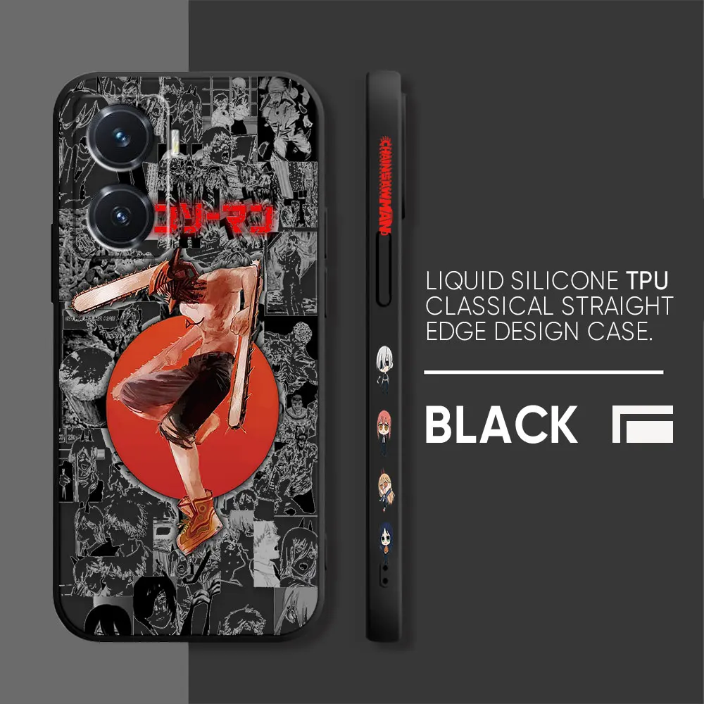 Anime Power Denji Chainsaw Man Case For VIVO Y55S Y31 Y33S Y55 Y35 Y51S Y52S Y53S Y66 Y73S Y77 5G Y85 Y93 Case Funda Shell Capa