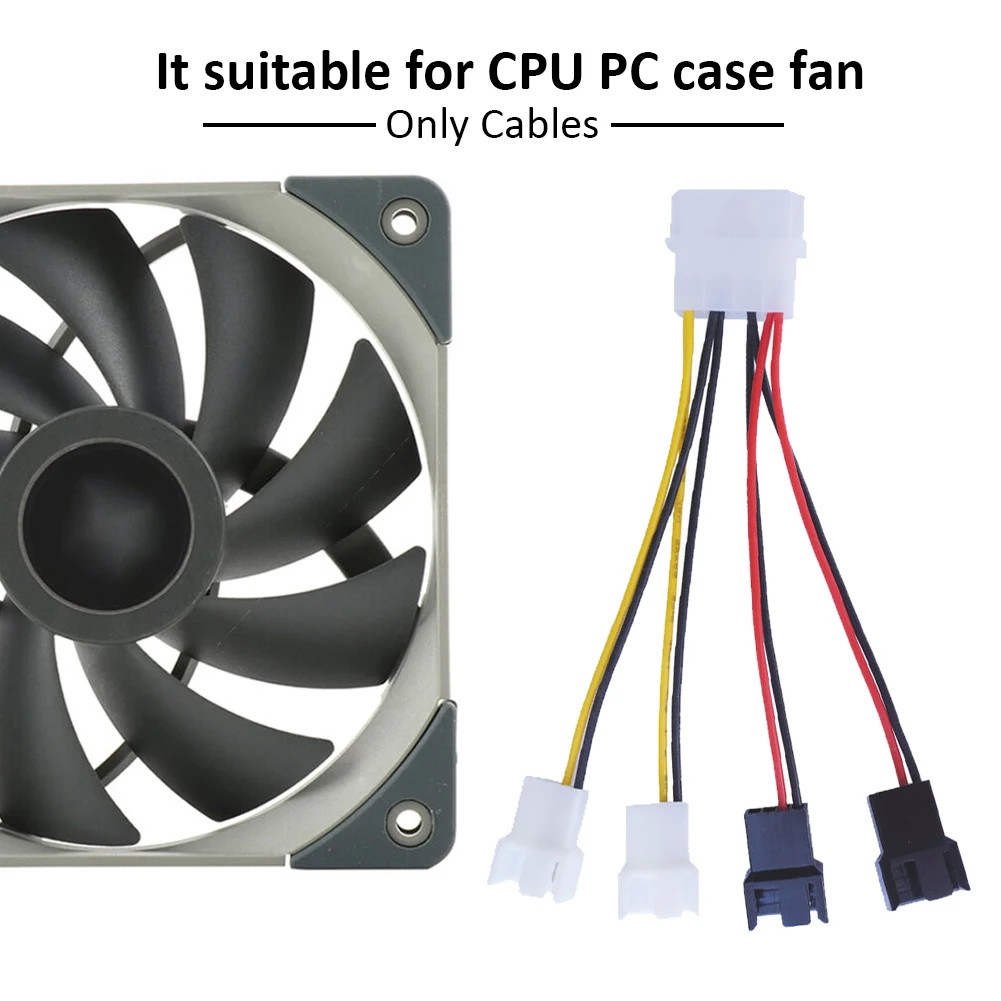 4-контактный к 3-контактный преобразователь ЦП, Прочный Usb-кабель адаптера питания с двойным вентилятором, экологически чистые аксессуары 12 ...