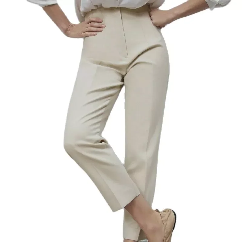 

2021 Summer Fashion Women Business High Waist Work Pants Leggings OL Office Lady Candy Colors Beige Sim Fitness Pencil Trousers