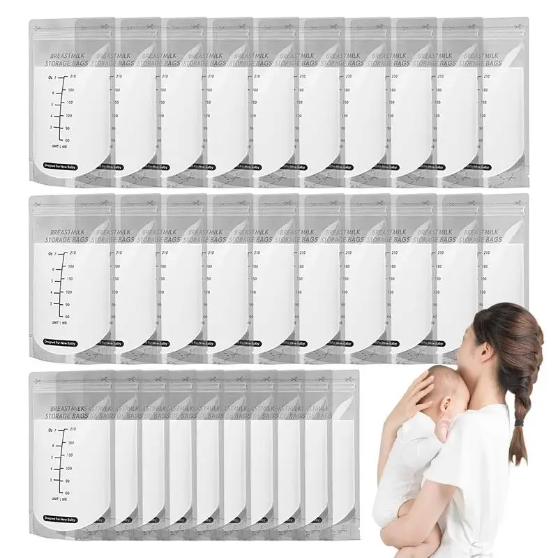 

Breastmilk Storage Bag 210ml Breast Milk Freezer Organizer Good Barrier Performance Milk Storage Tool For Home Car Traveling