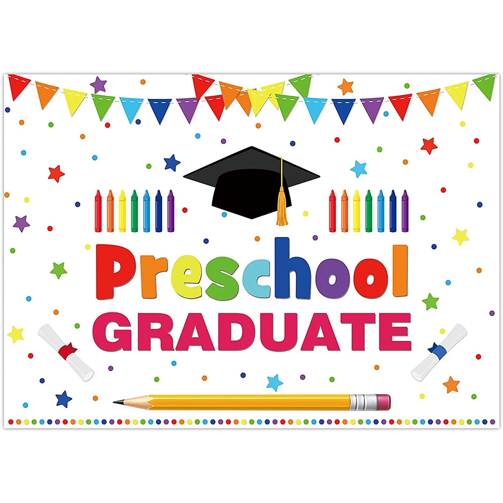 

Preschool Graduation Backdrop Kids Photography School Prom Party Banner Kindergarten Congrats Grad Class of 2022 Background