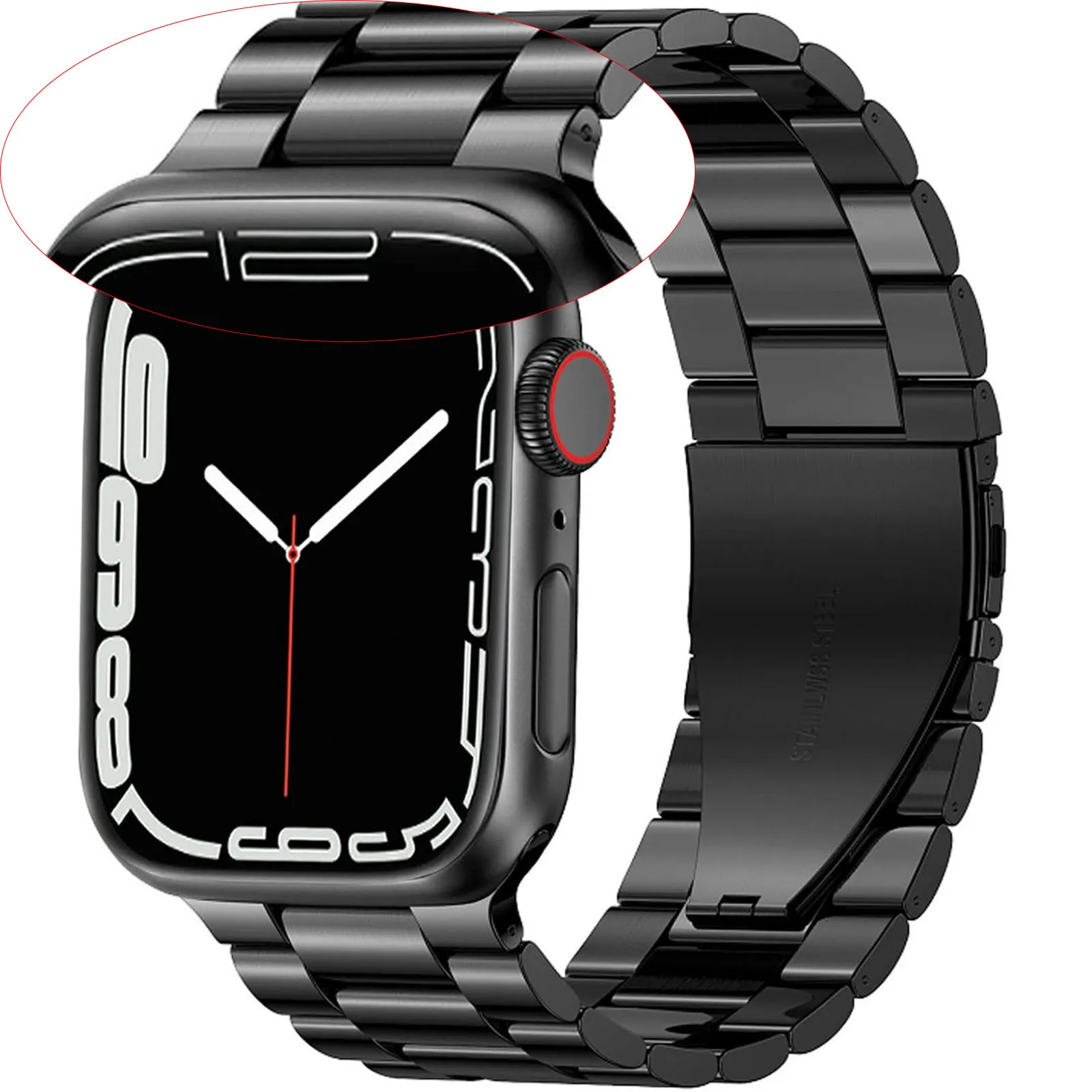 

Stainless Steel Strap for Apple Watch Band 44mm 42mm 40mm 38mm 41 45mm Metal Bracelet for iWatch 7 6 SE 5 4 3 Series Accessories