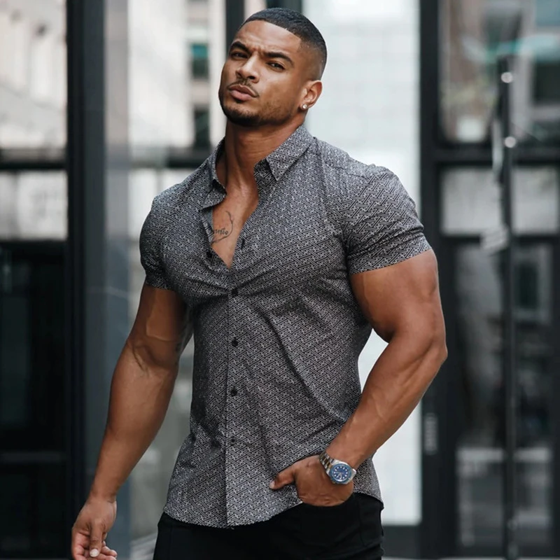 2022 summer new oversized T-shirt men's short-sleeved stand-up collar 3D digital printing shirt Youth Party Social Flower Shirt