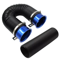 universal flexible car engine cold air intake hose inlet ducting feed tube pipe with connector braket