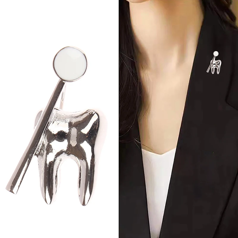 

1PC Classic Fashion Tooth Shape Cute Medical Brooch Pin For Doctor Nurse Lapel Backpack Badge Pins Jewelry Gift Accessories