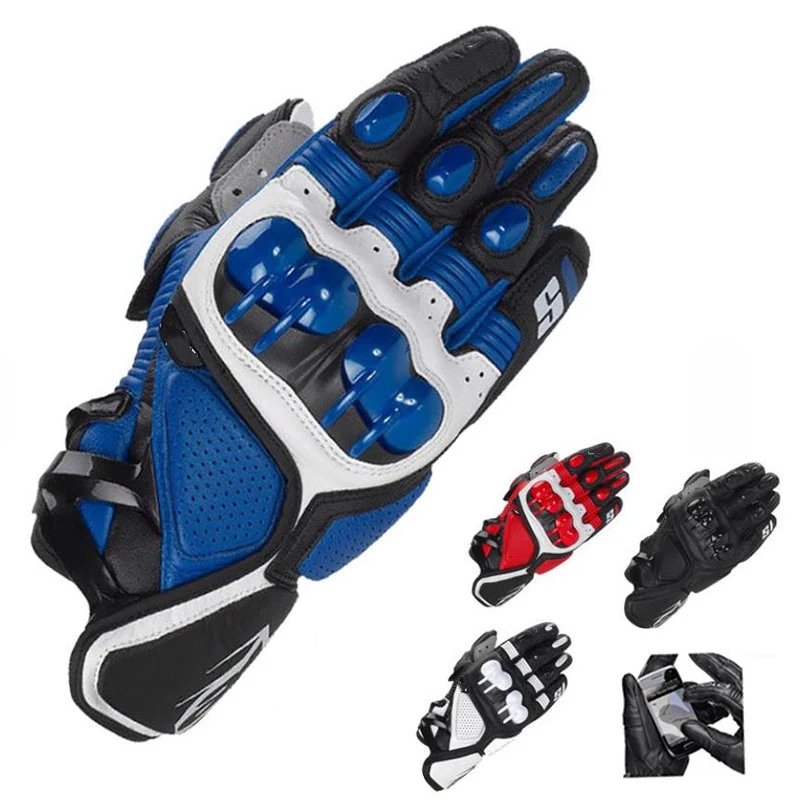 

Кожаные перчатки для мотогонок, дышащие кожаные перчатки с закрытыми пальцами для занятий спортом на открытом воздухе, езды на кросс-байке