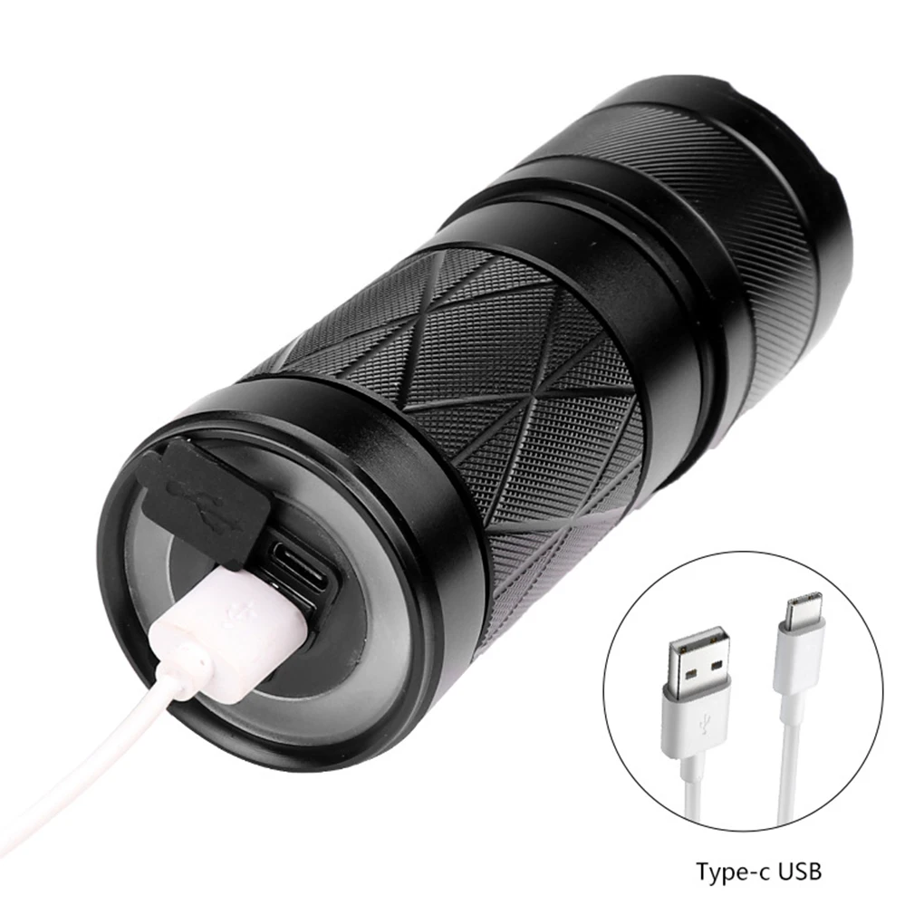

Flashlight Durable Telescoping Focusing Micro Lamp USB Recharging Long Shot Outdoor Lighting Camping Defend 1910