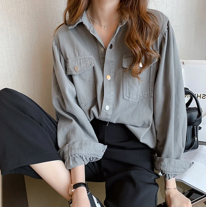 

2022 Spring New Style Loose Foreign Design Sense Of Minority Shirt Women'S Long Sleeved Folding Top Fashion