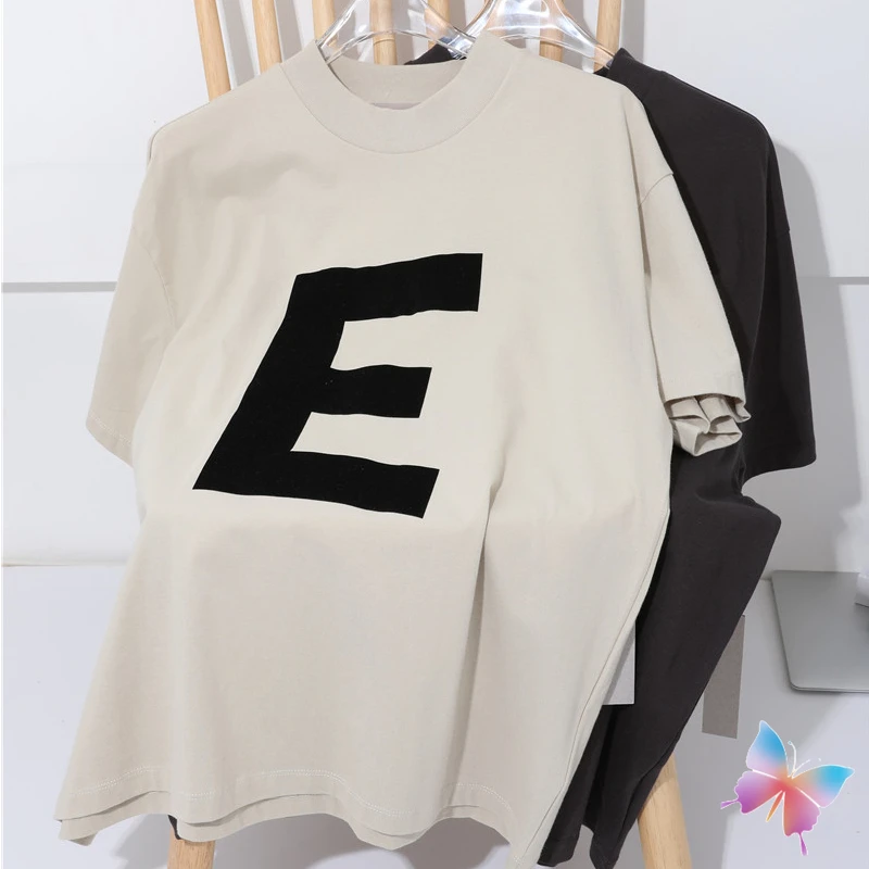 

Summer ESSENTIALS Tshirts High Street E Word Loose Couple Outfit Fashion Roud Neck Short-sleeved Tees