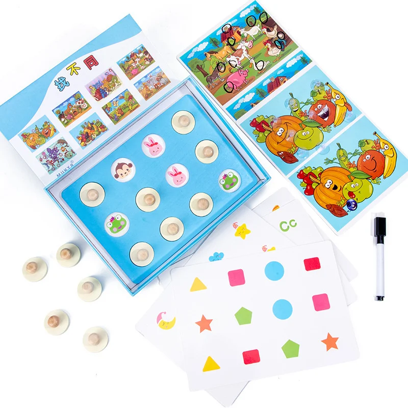 

Montessori Woodens Memory Game Find Find Finding Different Focusing Train Brain GameArly Education EducationAl TOYS FOY Children