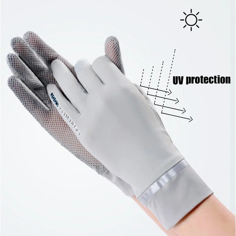 

Eis Seide Handschuhe UV Schutz Dünne Handschuh Unisex Sommer Atmungsaktives Mesh Fingertip Flip Handschuh Auto Motorrad Fahrrad