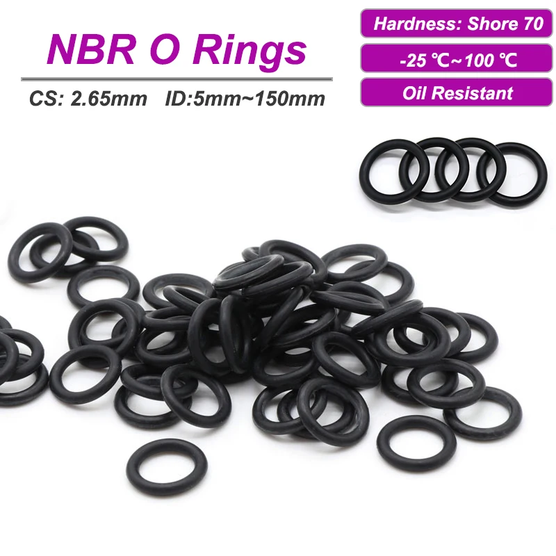 

Черные уплотнительные кольца NBR CS 2,65 мм ID 5~150 мм