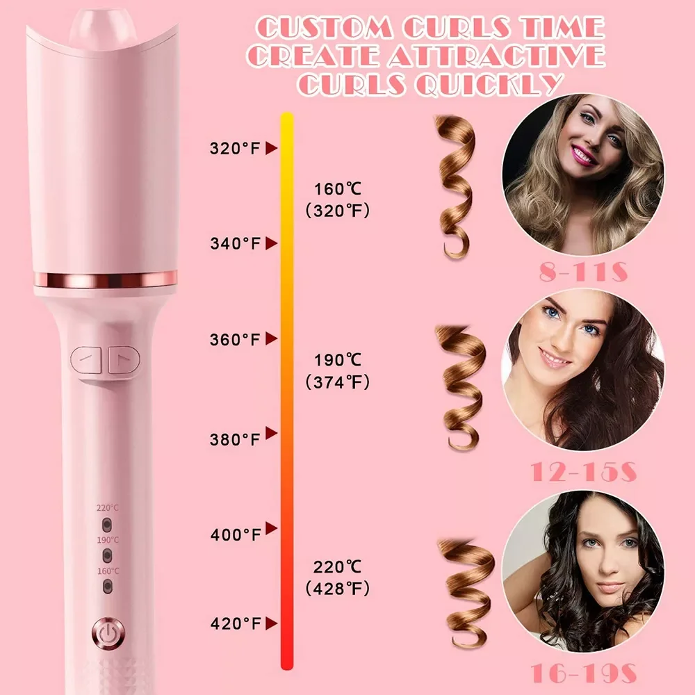 New in Curling Iron Crimp Professional Hair Curler Styler Auto Rotating Air Curler Curling Wand  Curly Hair Machine free shippin