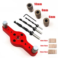 6810mm alloy vertical pocket hole jig woodworking drilling locator wood dowelling self centering drill guide kit hole puncher