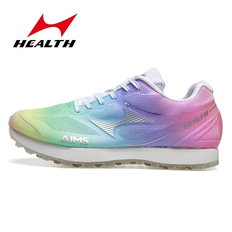Health Men Nylon Carbon Fiber Professional Marathon Shoes Breathable Ultra Light Track Field Kilometer Race Running Sneakers