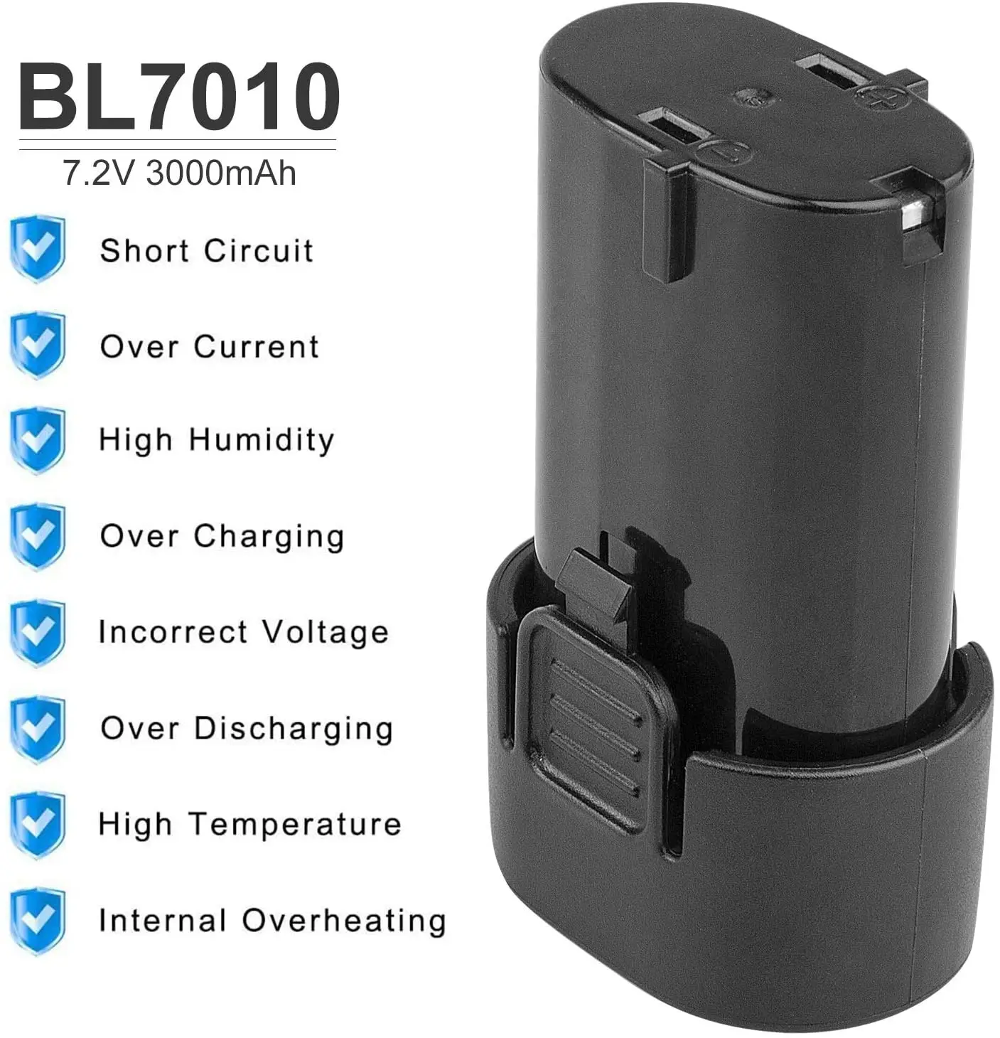 7.2V 3000mAh BL7010 Li-ion Battery Replacement for Makita 194355-4 TD020 TD020D TD020DS DF330D ML704 TD090D Power Tools