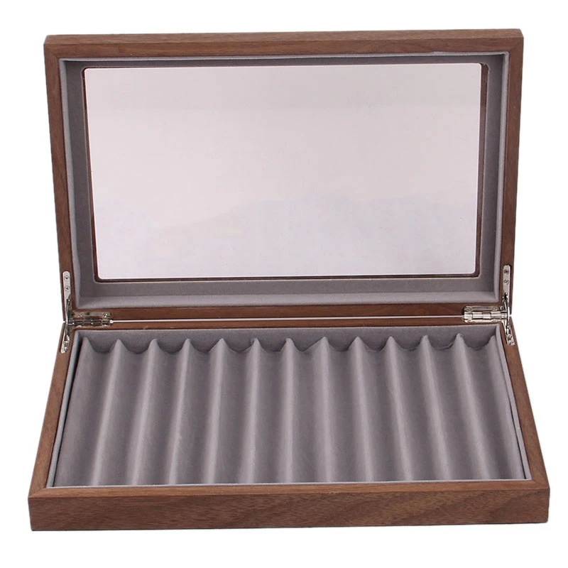 

Деревянный чехол для перьевой ручки с 12 отделениями, роскошный деревянный чехол для перьевой ручки, органайзер для украшений, кофе