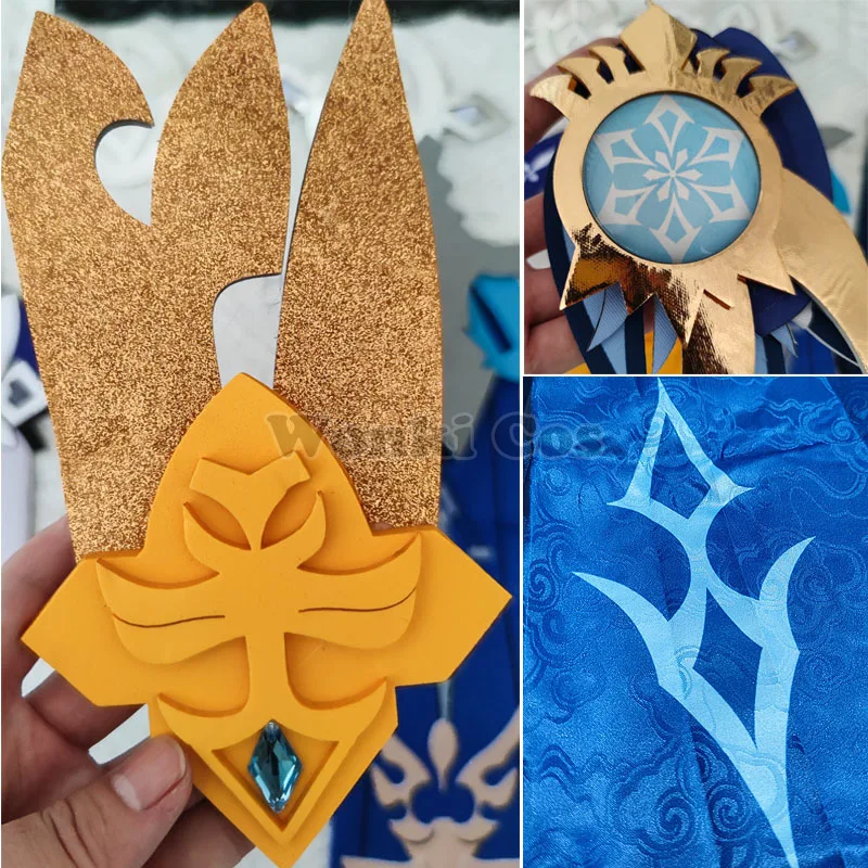 Костюм косплея Genshin Eula Jumpsuit Bodysuit Full Set Impact Wig для вечеринки Comic Con.