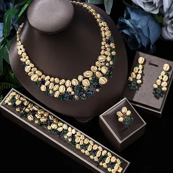 2022 Hot Sale New Bride Jewelry Set New Fashion Dubai Complete Jewelry Set Suitable for Women's Wedding Party Accessories Design