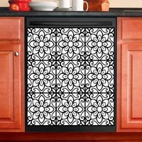 kitchen decor dishwasher magnet cover beautiful black and white vintage floral pattern